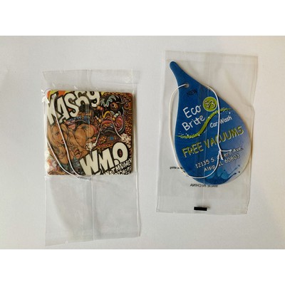 4" Die Cut Shape Custom Full Color Printed Air Freshener w/Mango Scent